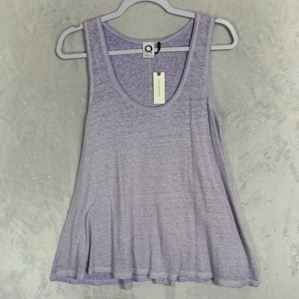 NEW Anthropologie Akemi + Kin Linen Slub Swing Tank Top Size S‎ Lavender Purple